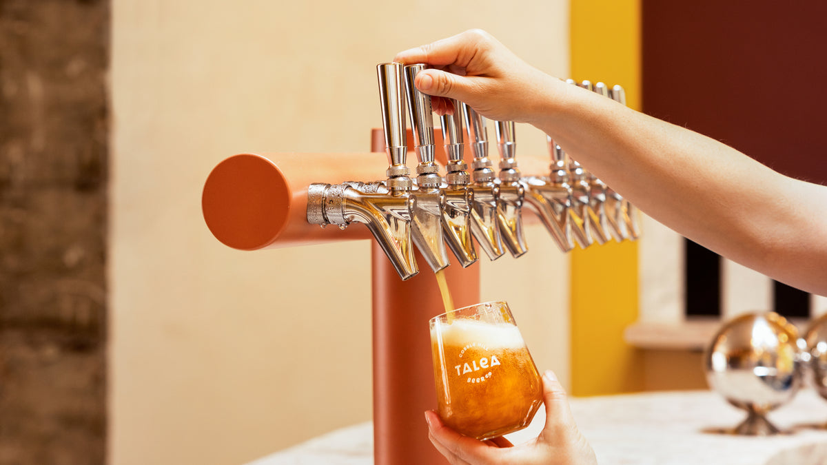Talea Cobble Hill Taproom pouring beer
